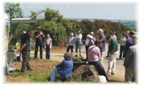 Walking group gathering at Deer Park Farm, Cornwall