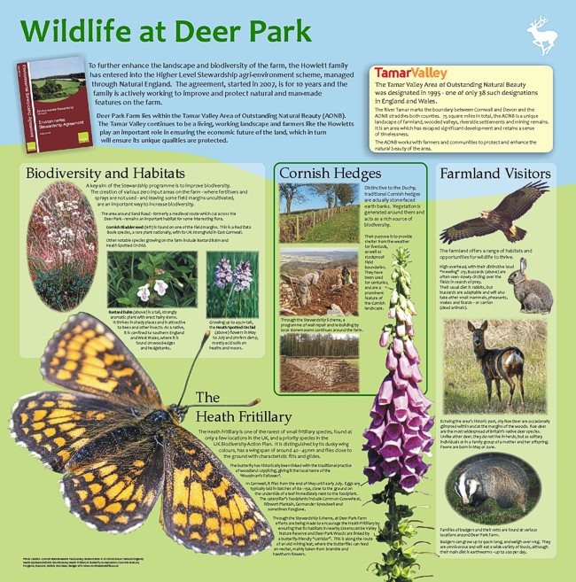 Deer Park Farm interpretation panel - "Wlidlife at Deer Park"